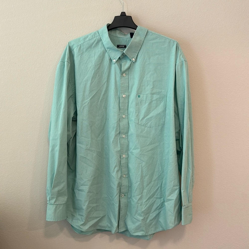 Izod Green Check Button Down 4XLT